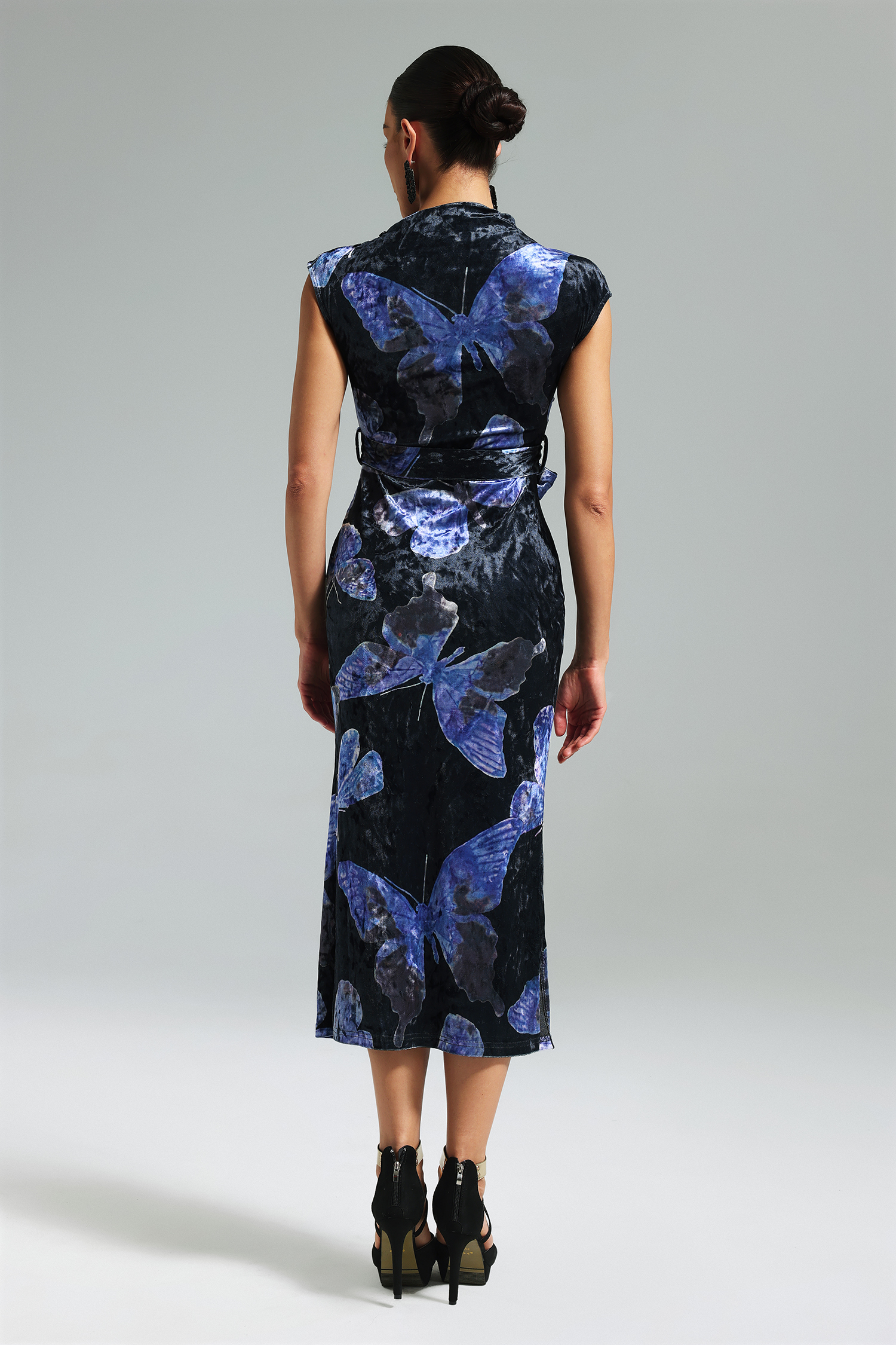 Faithe Velvet Butterfly Strappy Dress