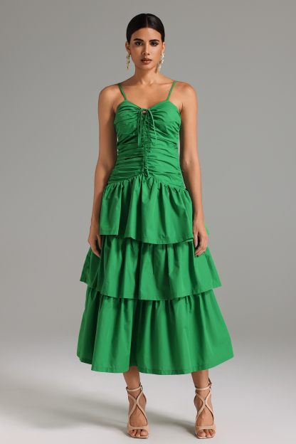 Gaia Ruched Layered Maxi Dress
