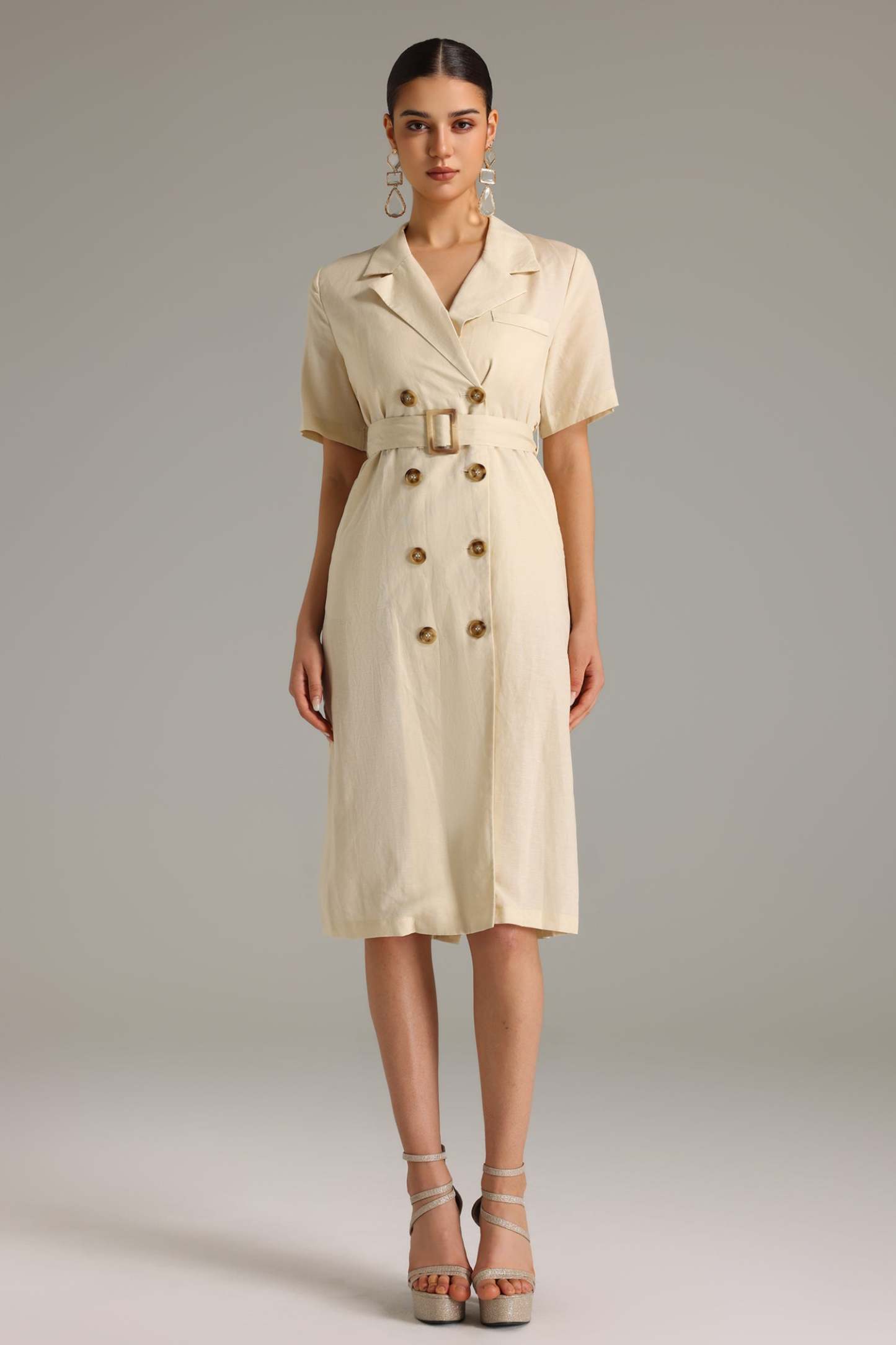 Giada Double-Breasted Belted Midi Dress
