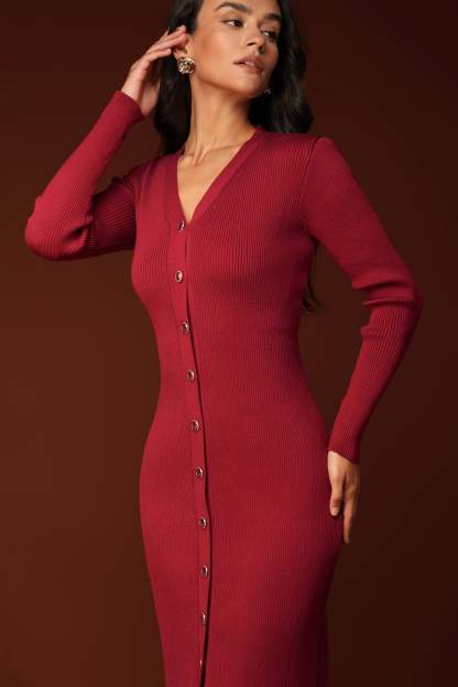 Ikara V-neck Knitted Maxi Dress