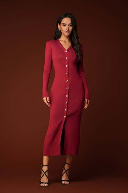 Ikara V-neck Knitted Maxi Dress