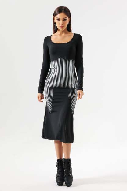 Maoma Printed Midi Dress