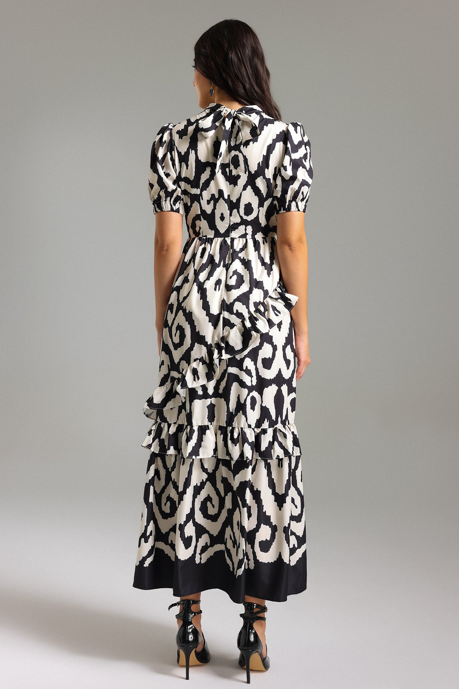 Milda Flounced Printed Maxi Dress