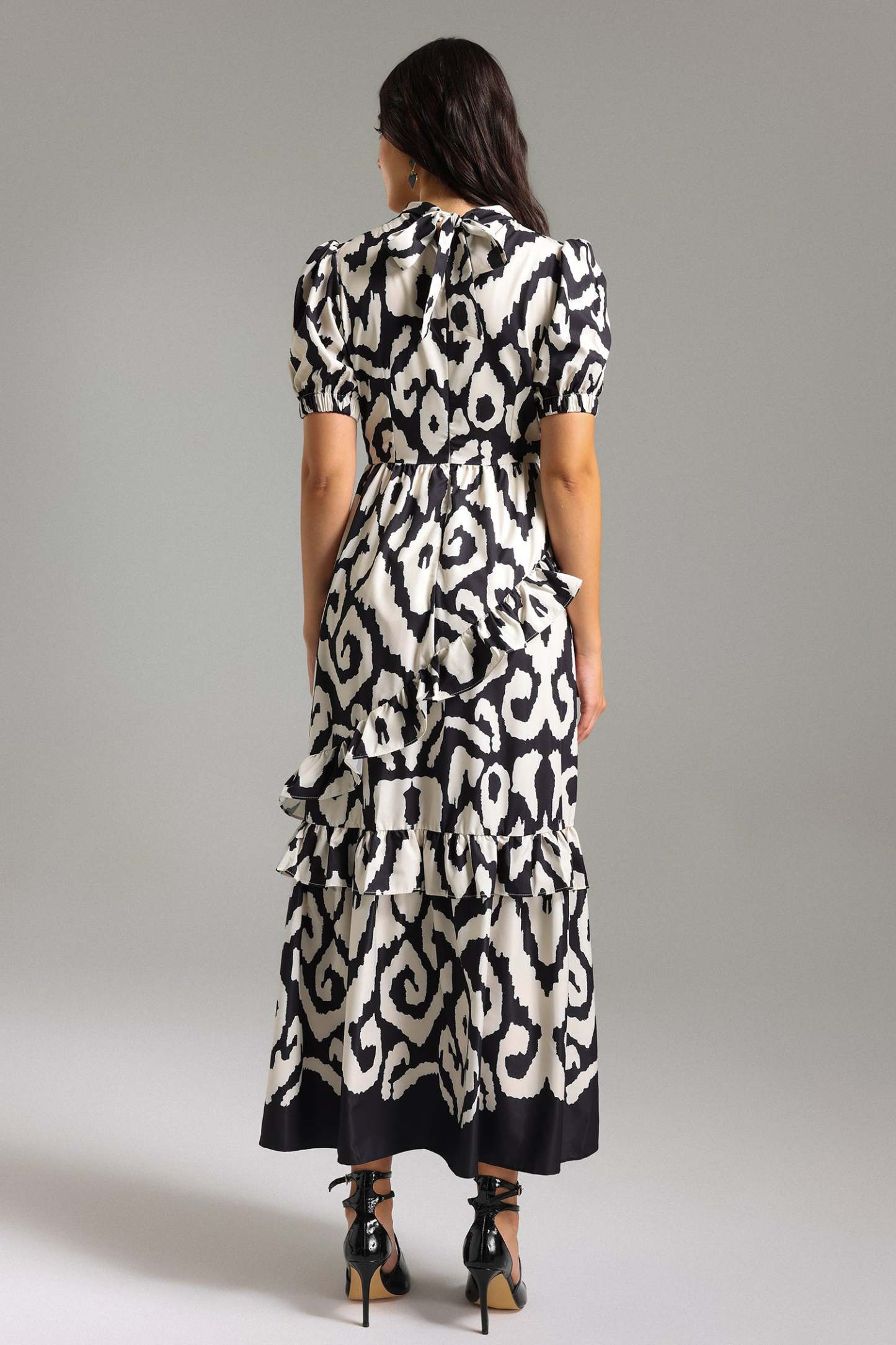 Milda Flounced Printed Maxi Dress