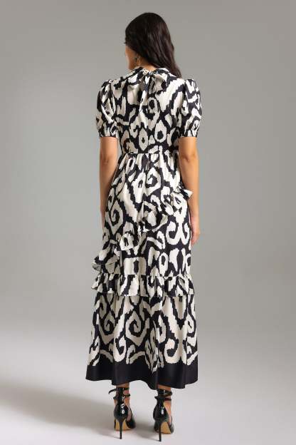 Milda Flounced Printed Maxi Dress