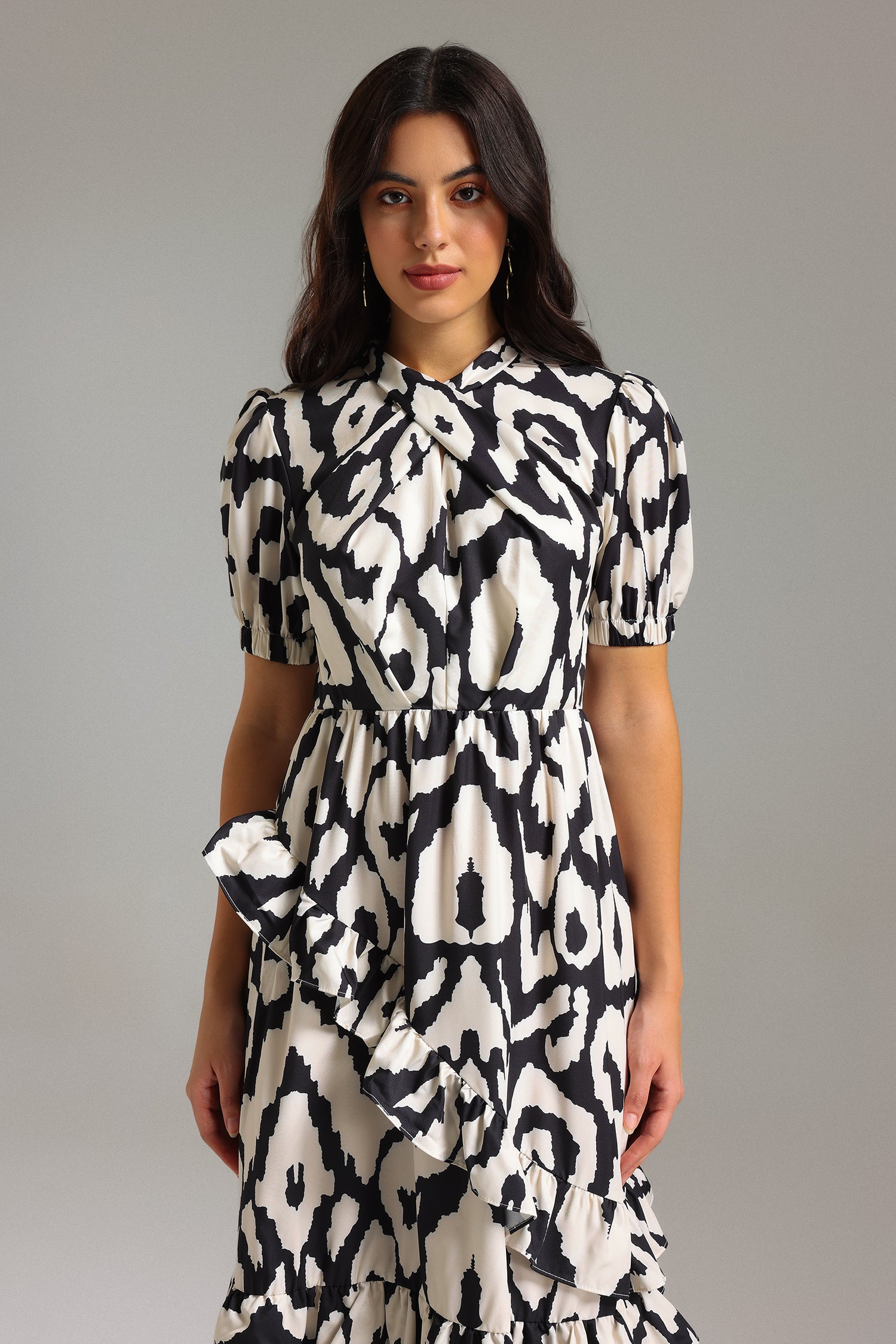 Milda Flounced Printed Maxi Dress