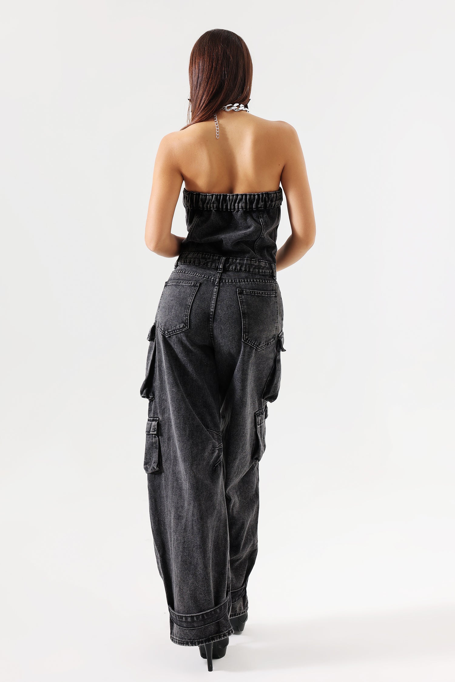 Minon Tube Denim Jumpsuit