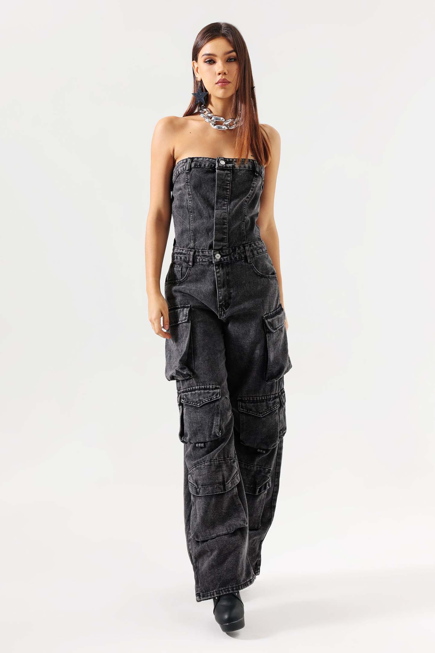 Minon Tube Denim Jumpsuit