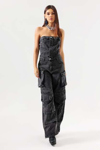 Minon Tube Denim Jumpsuit