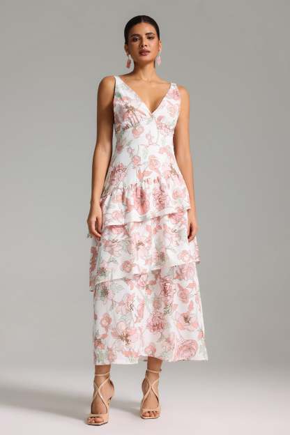Modan Layered Printed Maxi Dress