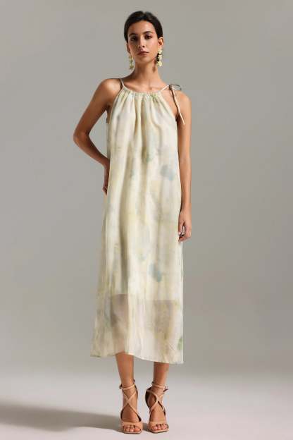 Nona Printed Sleeveless Midi Dress