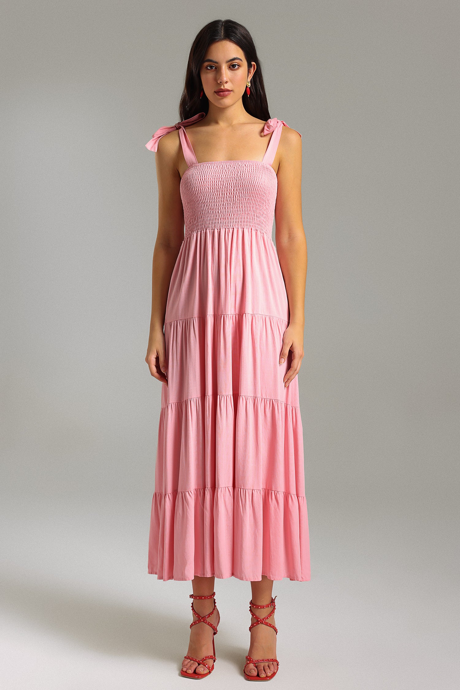 Ola Strap Maxi Dress - Pink