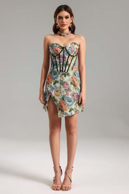 Opal Floral Tube Mini Dress