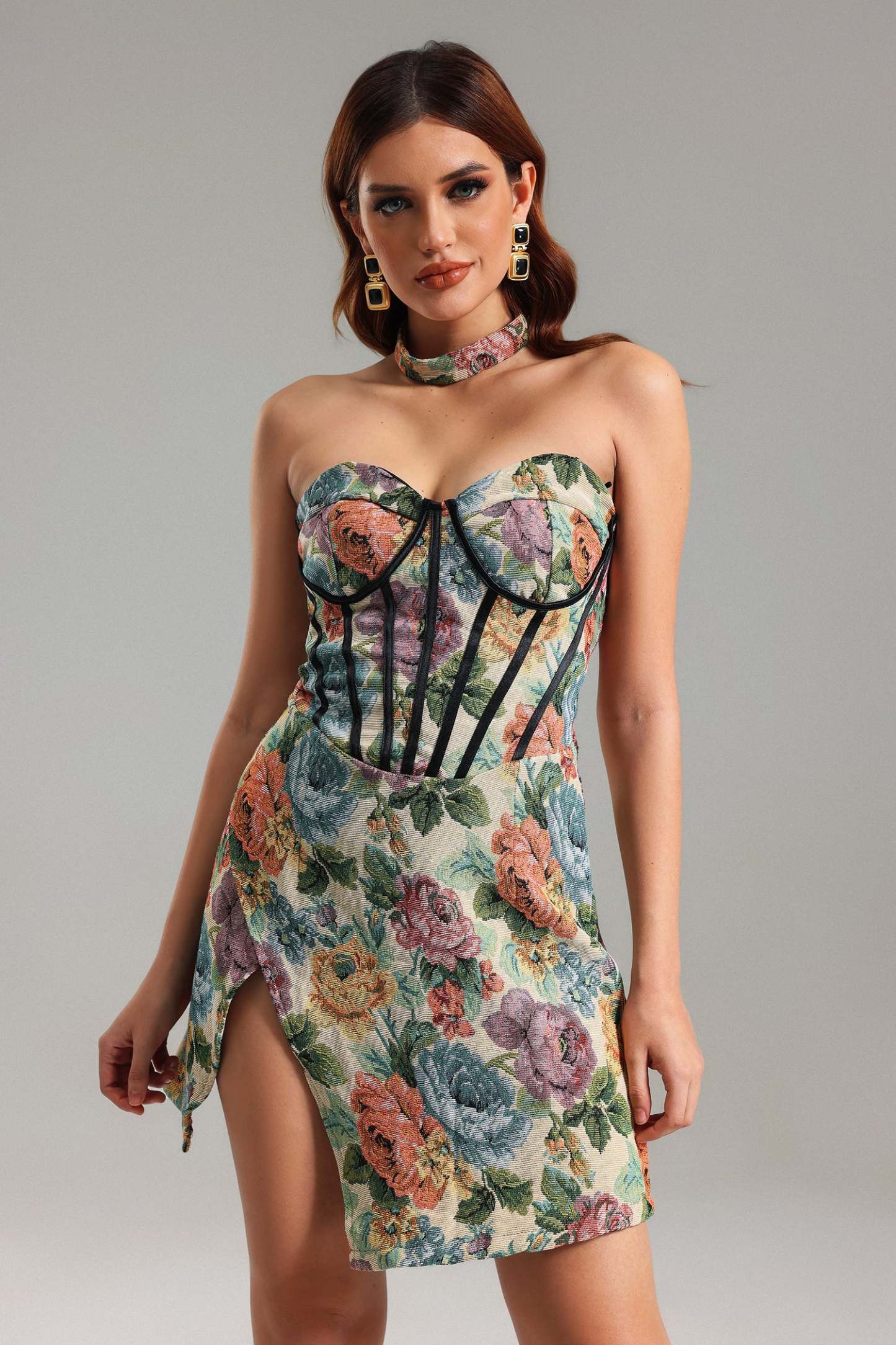 Opal Floral Tube Mini Dress