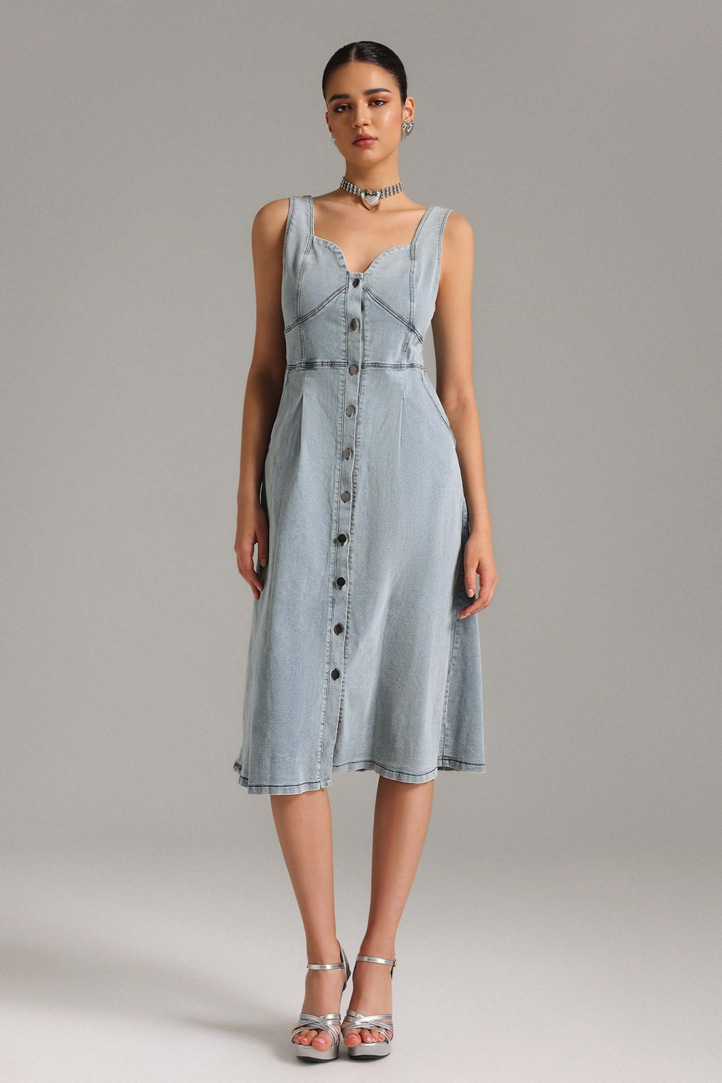 Parker Sleeveless Denim Midi Dress