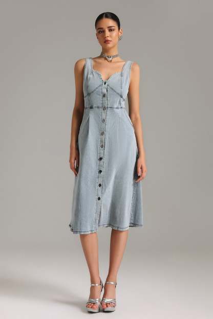Parker Sleeveless Denim Midi Dress