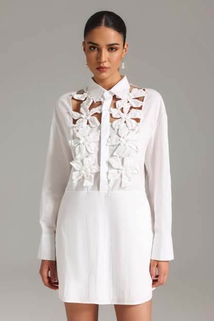 Ruby Flower Cut Out Mini Dress