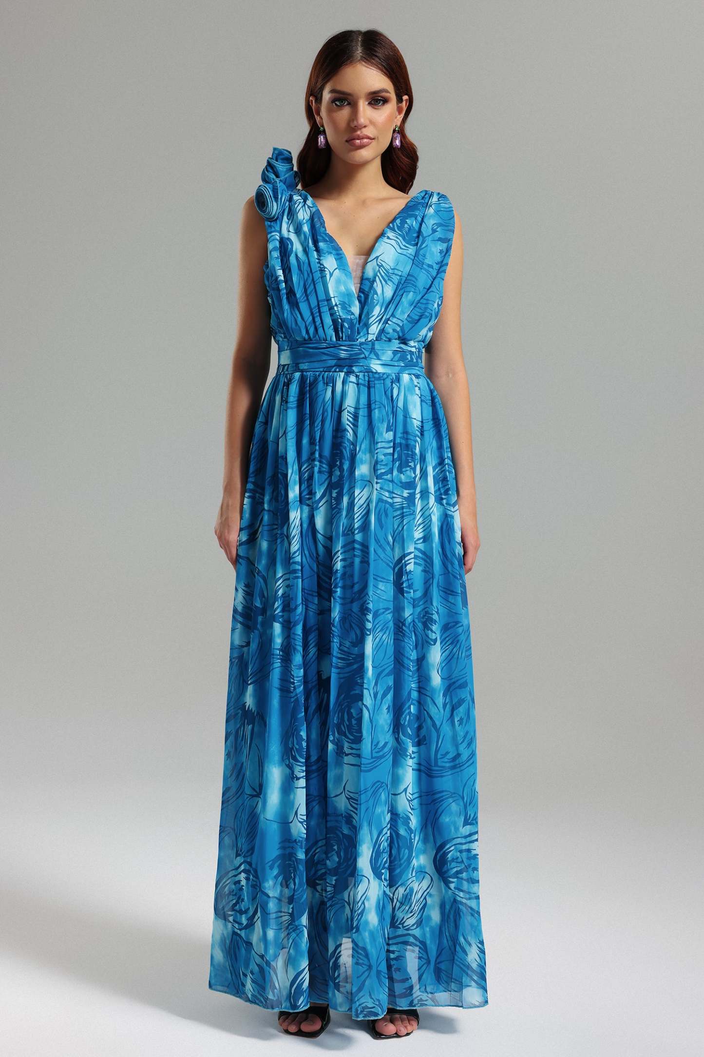 Sadala V-Neck Printed Maxi Dress