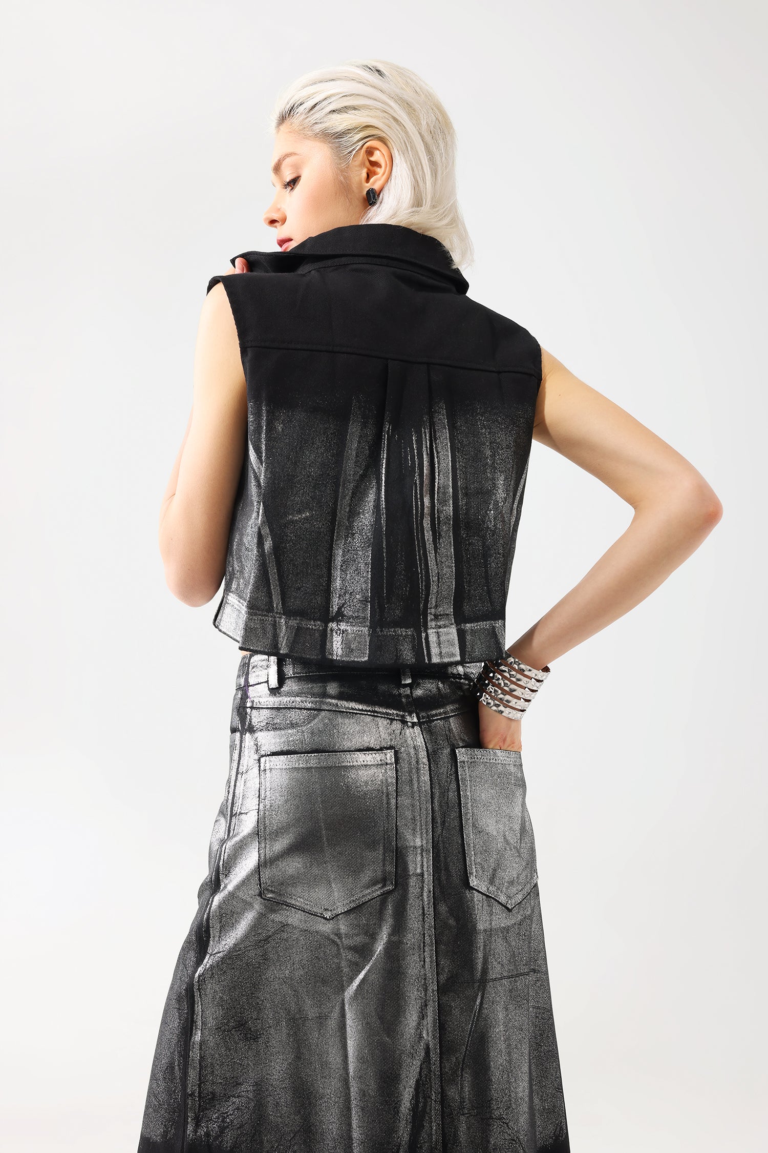 Scarlett Metallic Denim Set