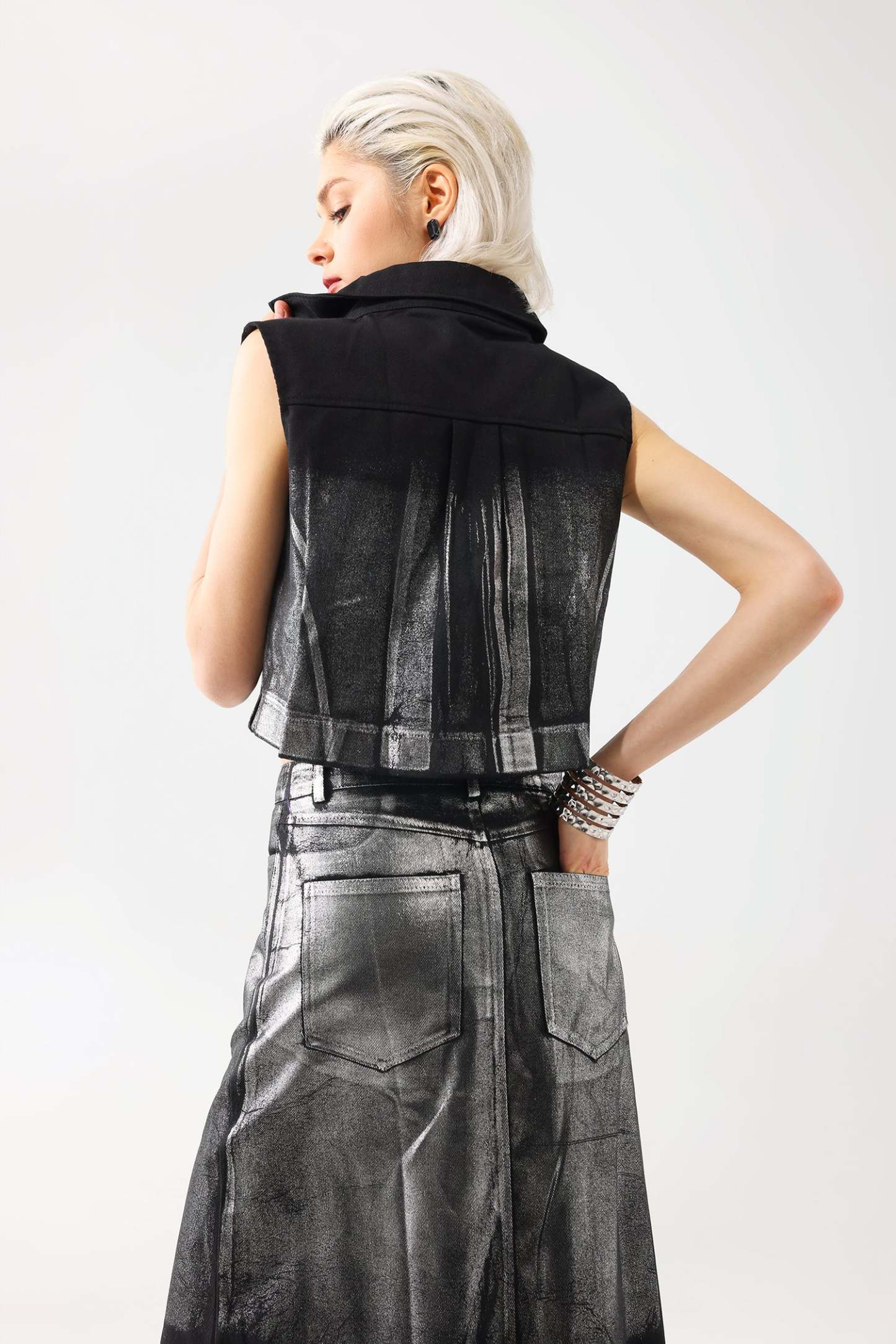 Scarlett Metallic Denim Set