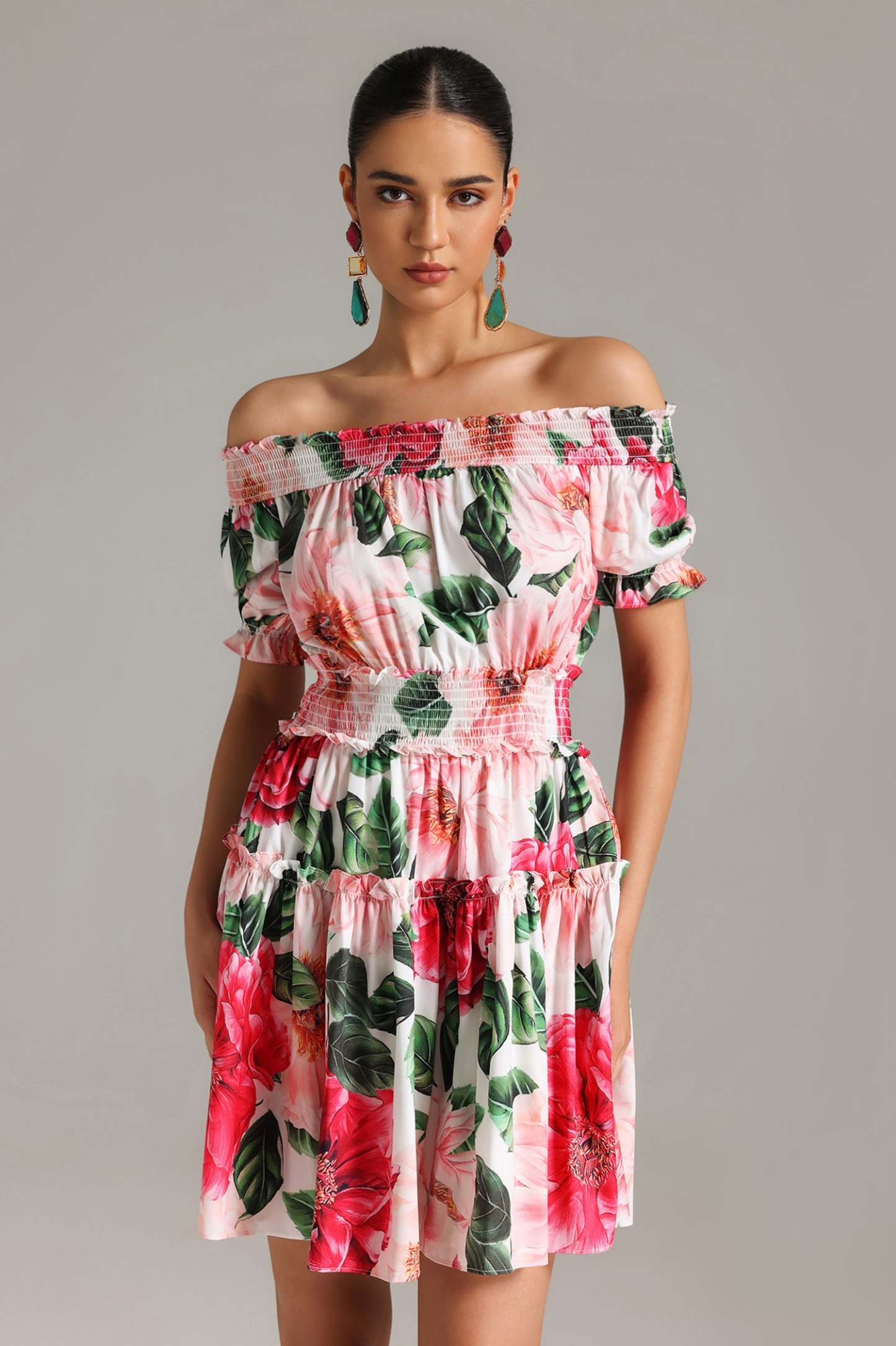 Silas Off Shoulder Floral Mini Dress
