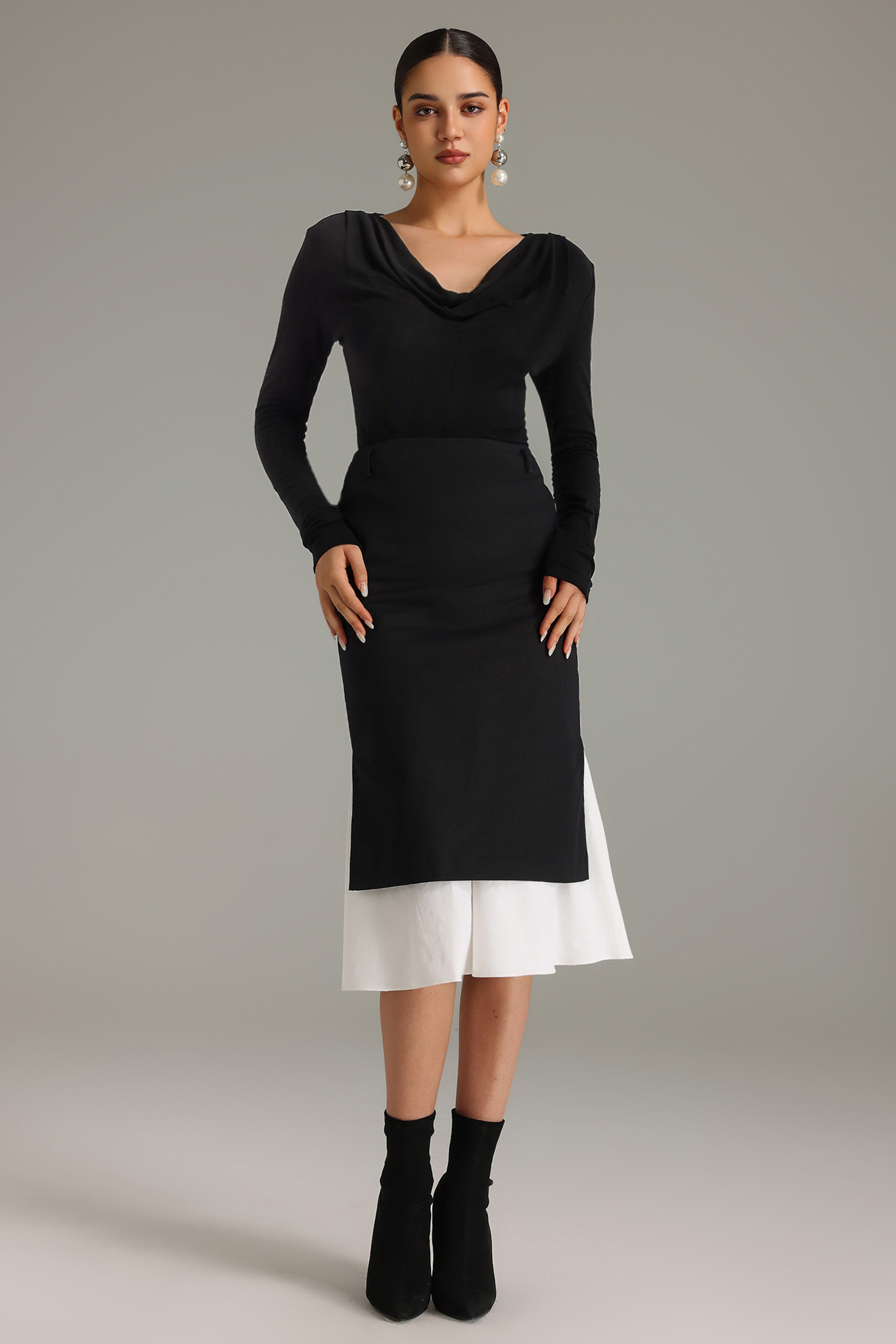 Starsha Swing Collar Long Sleeves Blouse