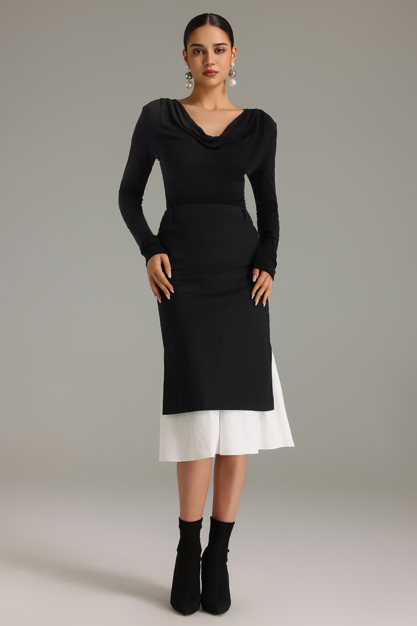 Starsha Swing Collar Long Sleeves Blouse