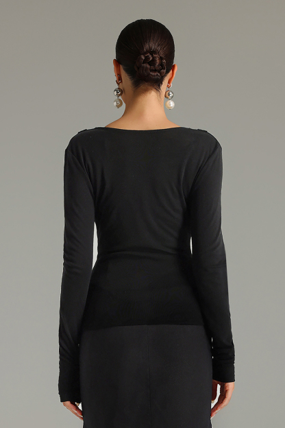 Starsha Swing Collar Long Sleeves Blouse