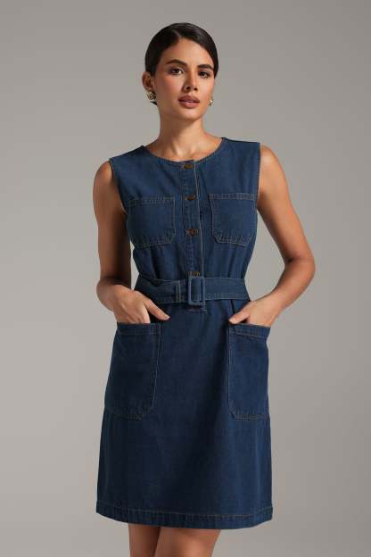 Uano Sleeveless Denim Dress