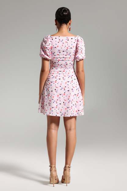 Vanessa Puff Sleeves Printed Mini Dress