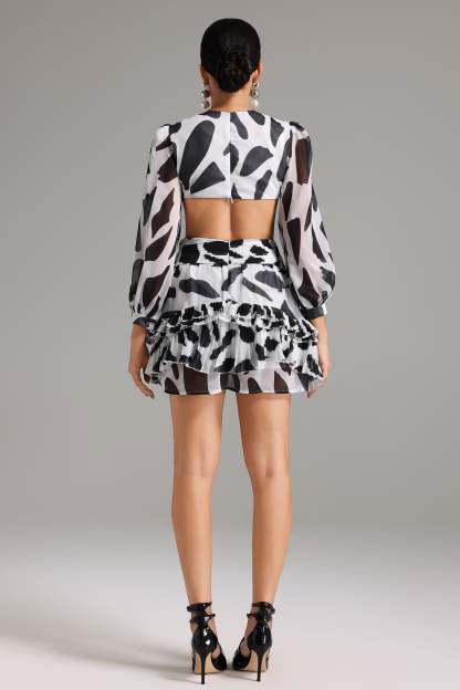 Xakia Printed Cut Out Mini Dress