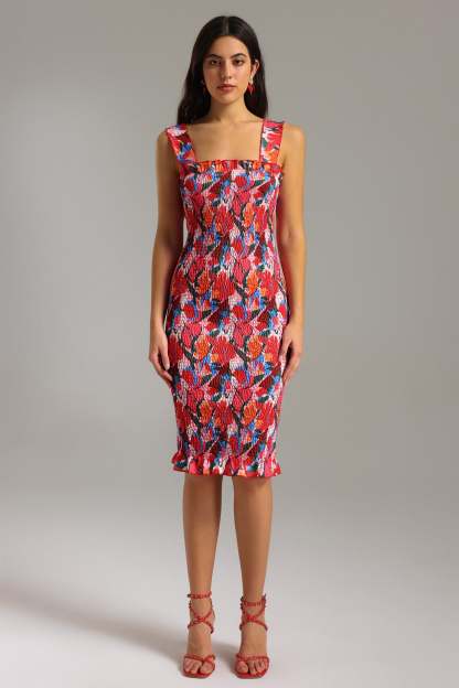 Yoka Bodycon Printed Midi Dress