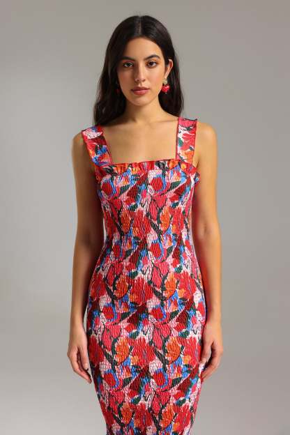 Yoka Bodycon Printed Midi Dress