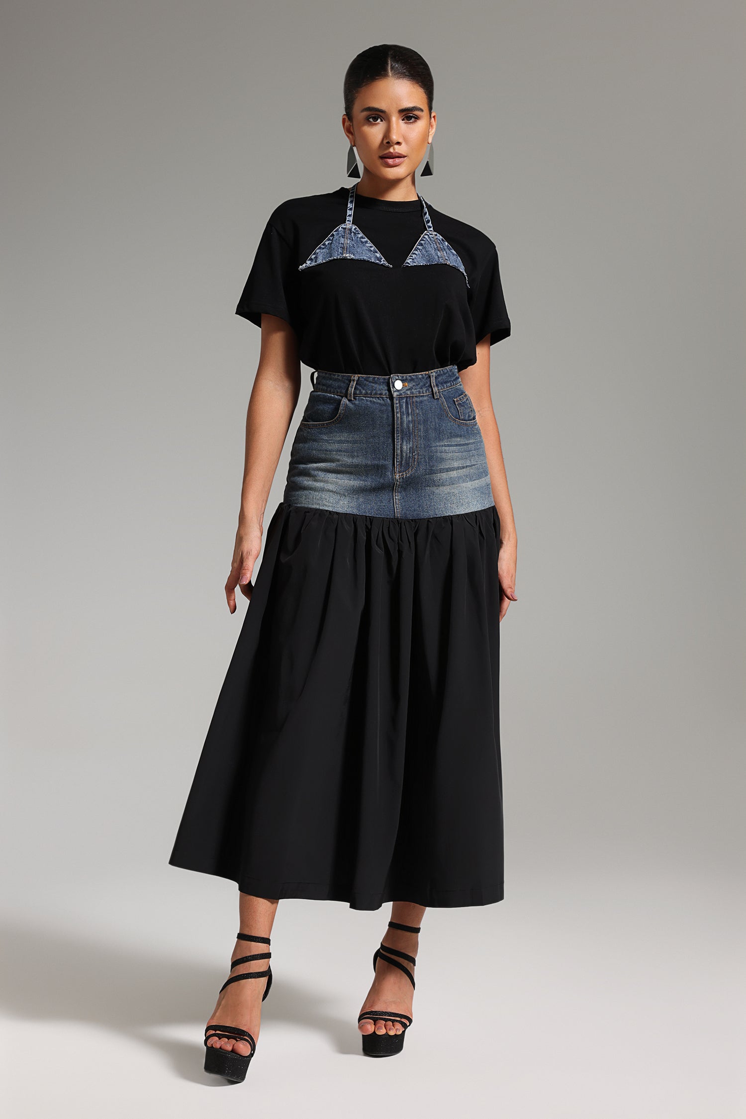 Ulama Patchwork Denim Set