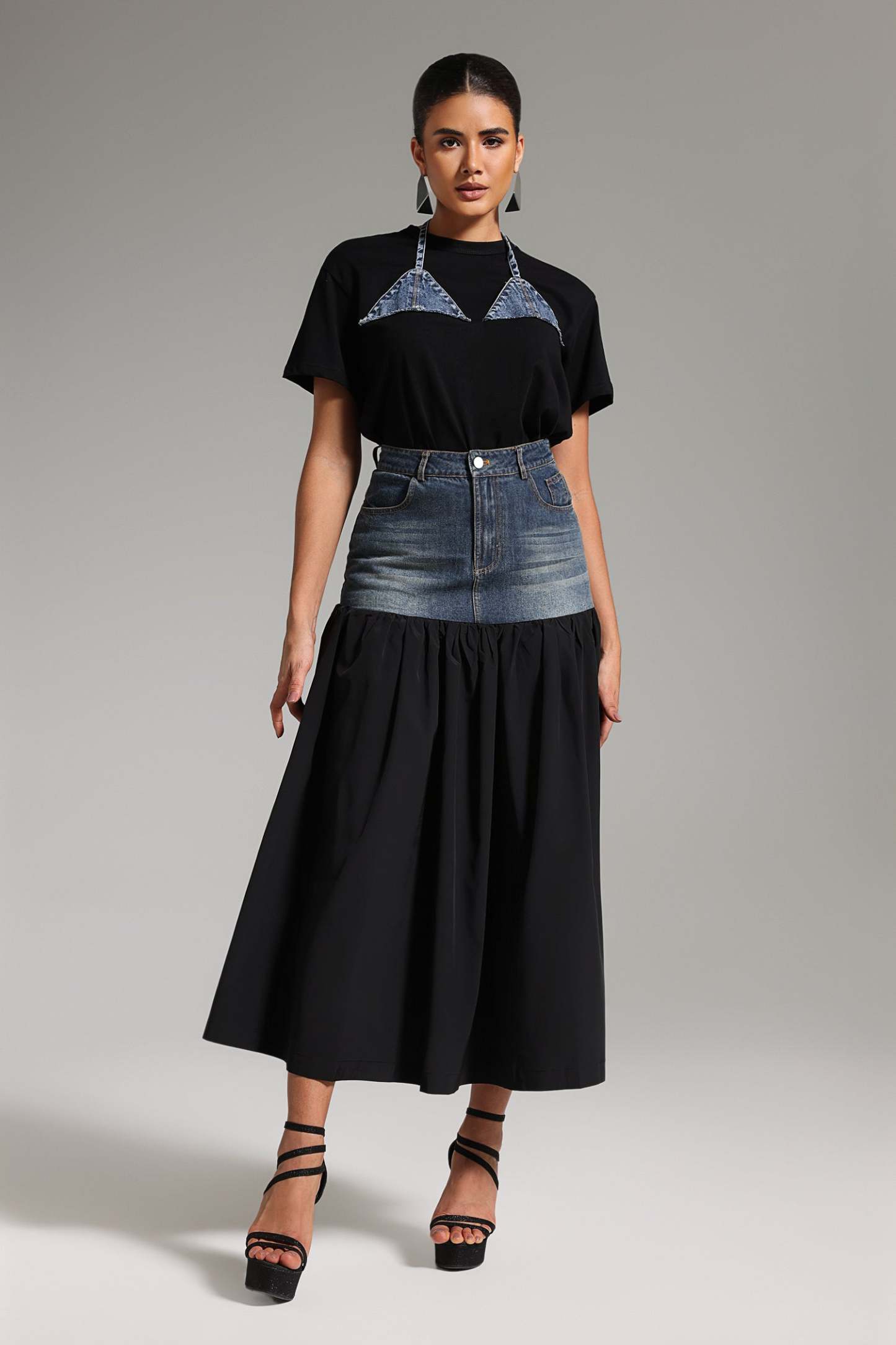 Ulama Patchwork Denim Set