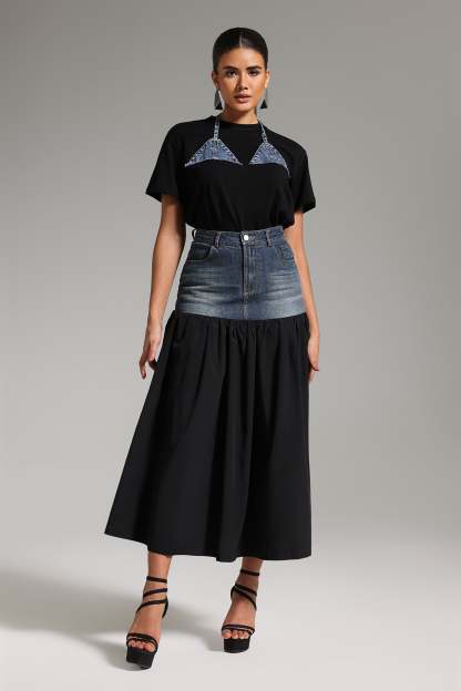 Ulama Patchwork Denim Set