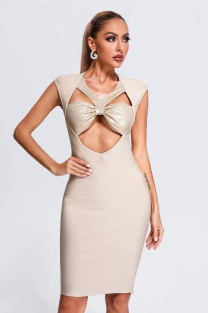 Nancy Cutout Midi Bandage Dress - Bellabarnett
