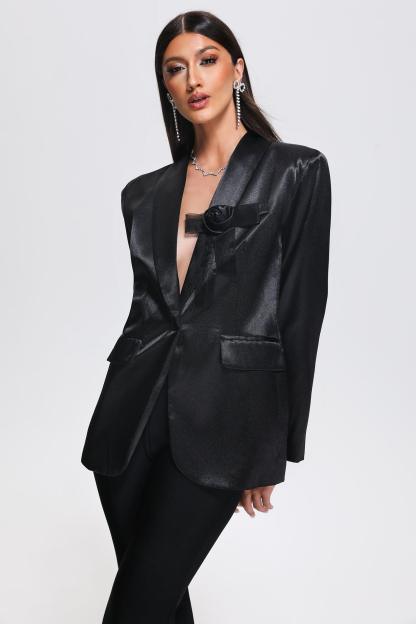Omisa Satin Blazer - Bellabarnett