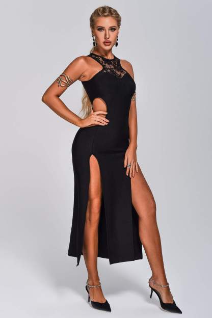Acacia Lace Cutout Midi Bandage Dress