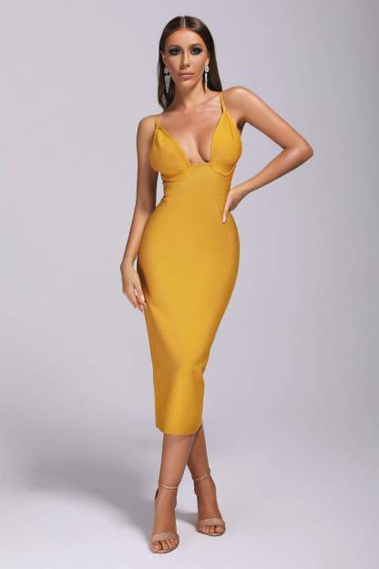 Briny Midi Bandage Dress