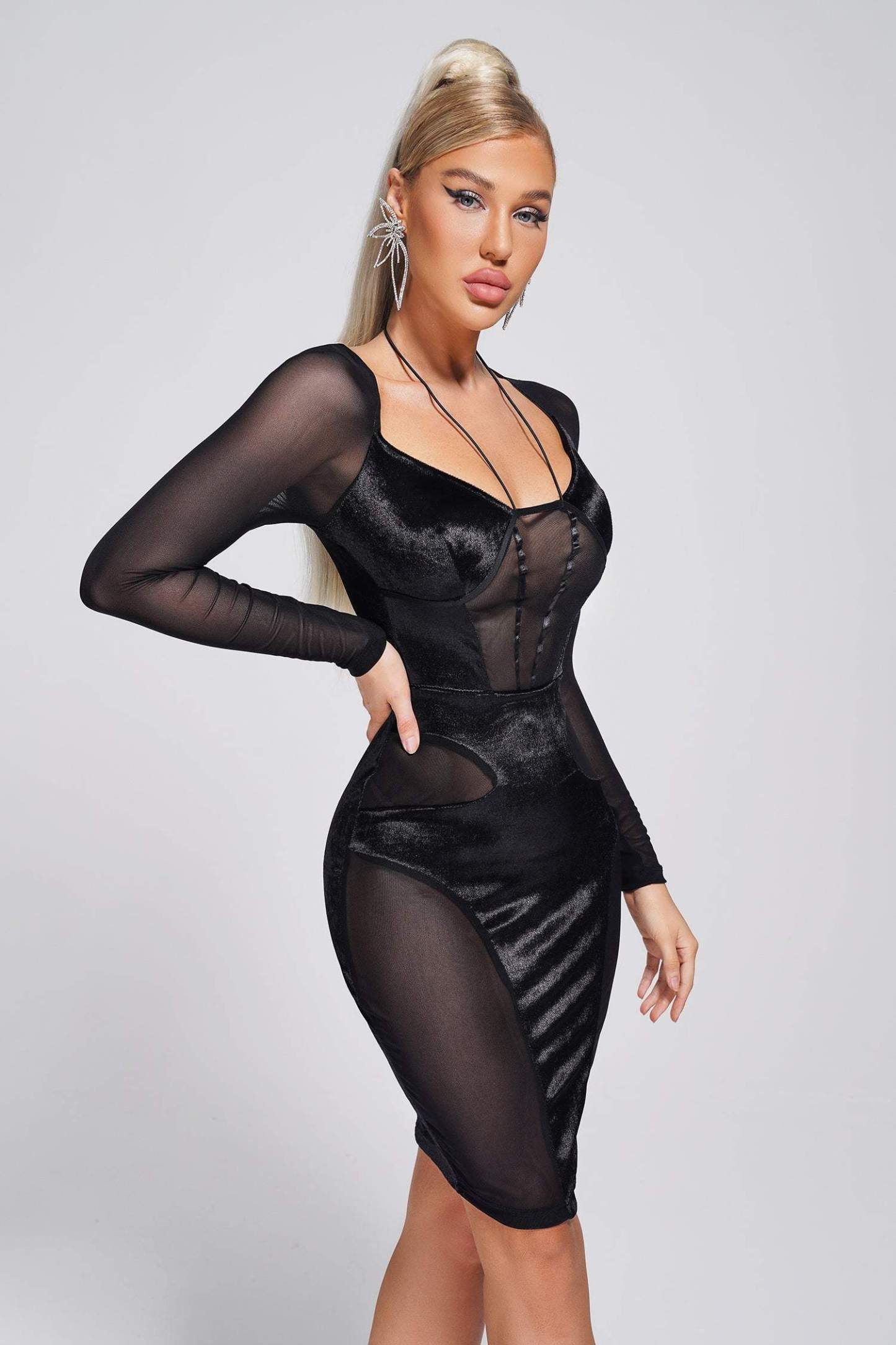 Cecily Mesh Mini Dress