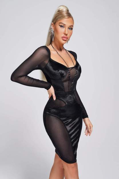 Cecily Mesh Mini Dress