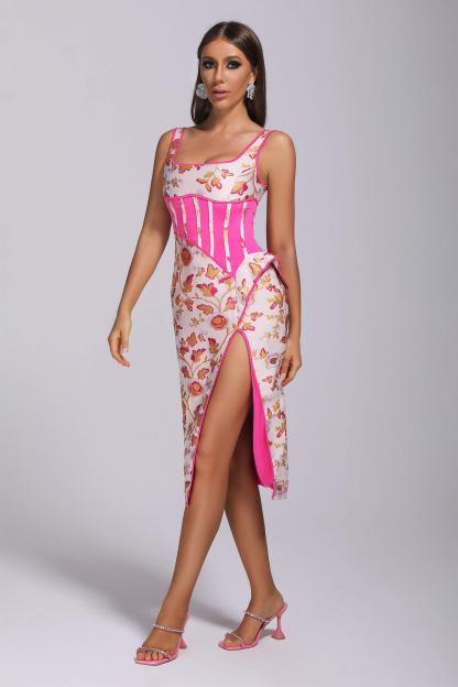 Brook Jacquard Midi Dress - Bellabarnett