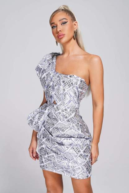 Cerena Jacquard Mini Dress