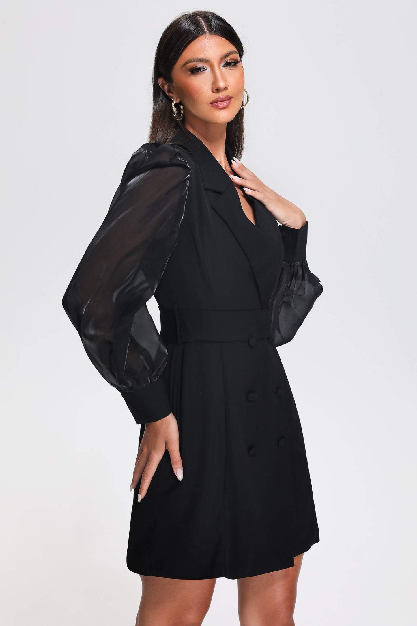 Lakira Puff Sleeve Blazer Dress