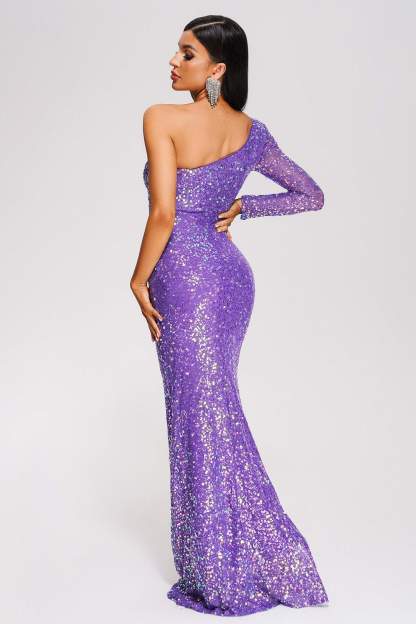 Jacqueline One Shoulder Sequin Maxi Dress