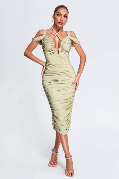 Hope Ruched Midi Dress - Bellabarnett