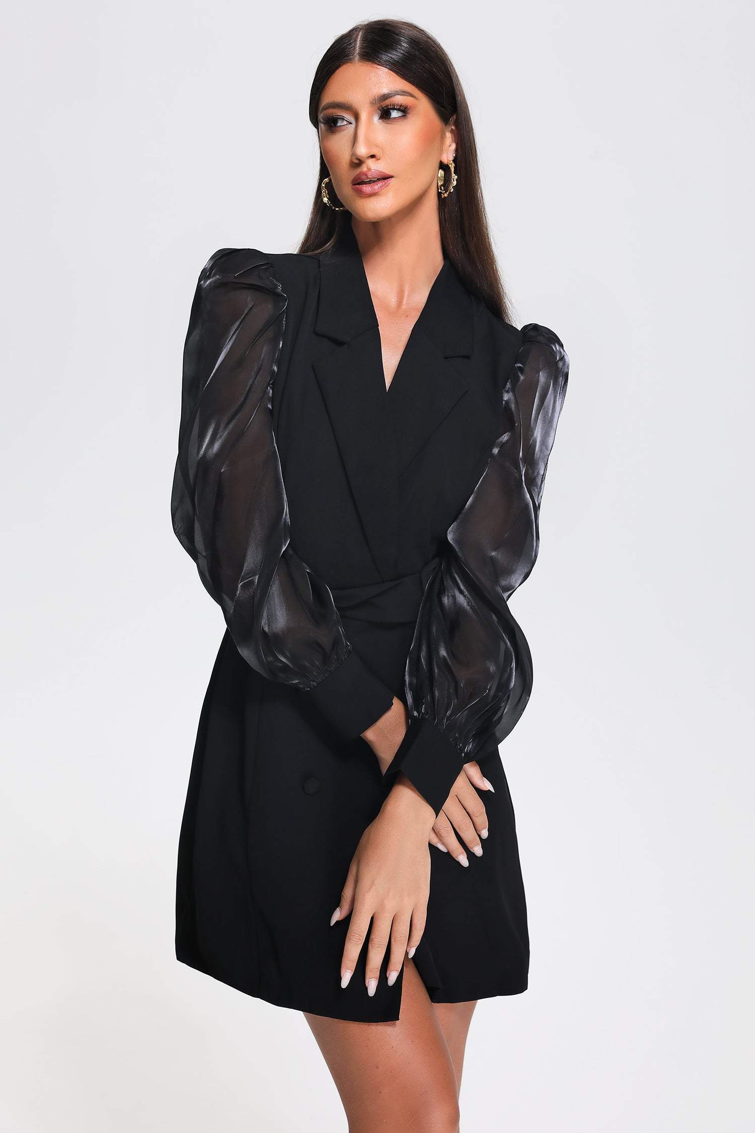 Lakira Puff Sleeve Blazer Dress