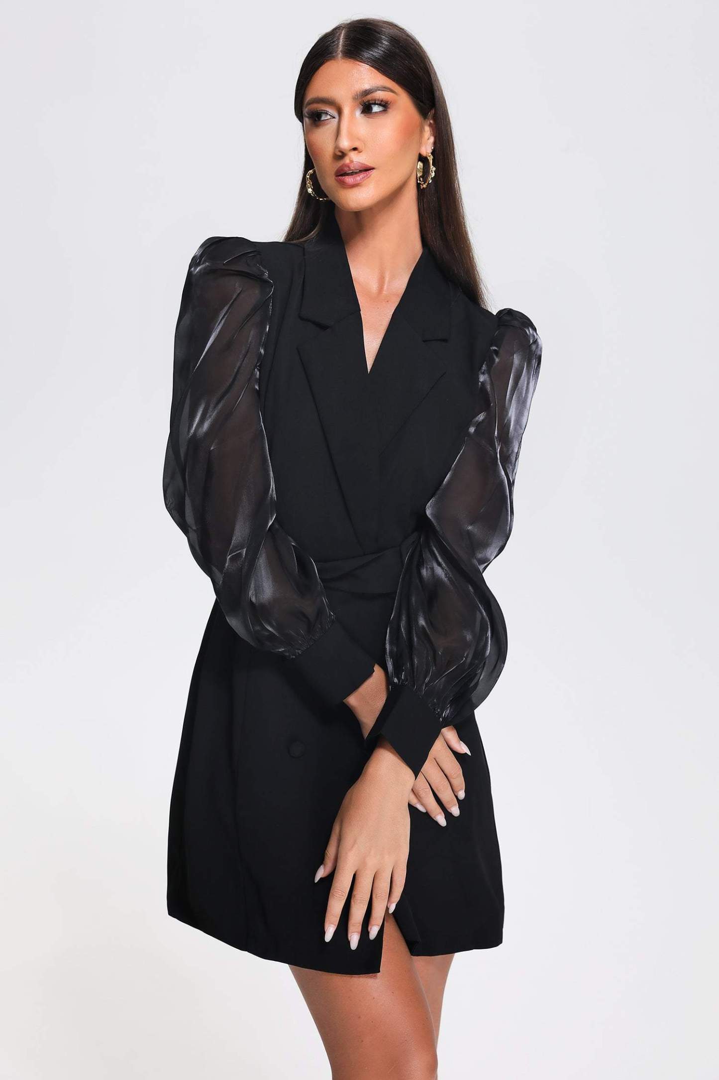 Lakira Puff Sleeve Blazer Dress