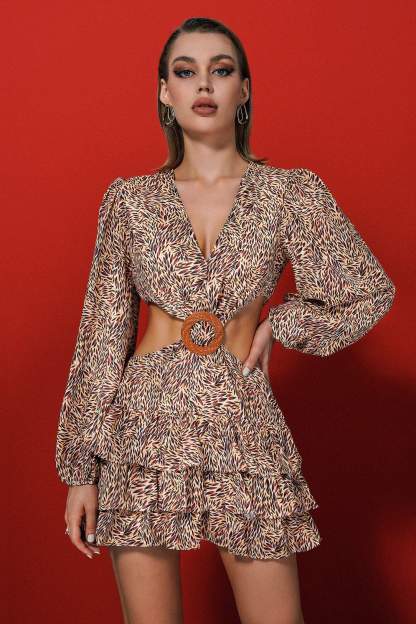 Cable Printed Mini Dress